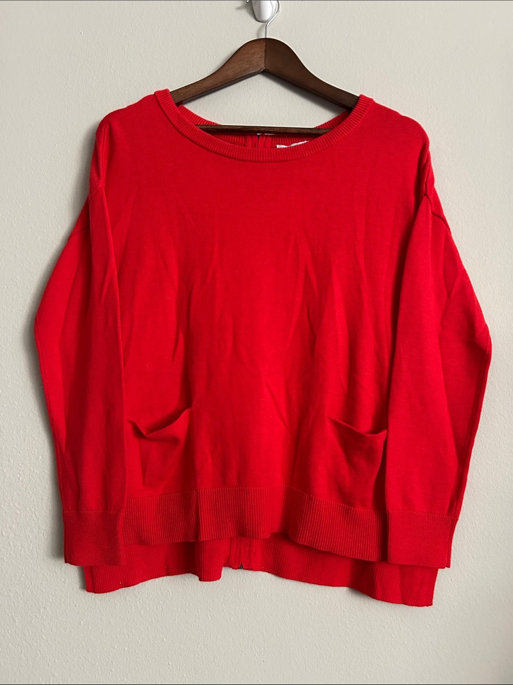 Halogen Red Knit Sweater – Size LP | Minimalist • Cozy • Modern Classic
